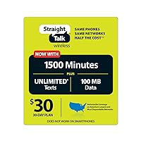 Straight Talk $30 30 Day Service Card (Basic phones only; No smartphones)