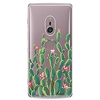 TPU Case Replacement for Sony Xperia 5 III 1 II 10 XZ4 Compact XZ3 L4 XZ2 XA3 Cactus Soft Flowers Green Theme Nature Pink Phone Clear Floral Print Design Flexible Silicone Slim fit Cute Cute