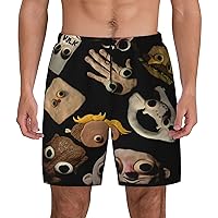 Jack Stauber Mens Casual Swim Trunks Board Shorts Surf Board Shorts Quick Dry with Mesh Lining Drawstring Swimsuit