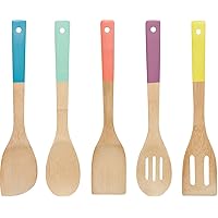 Now Designs Bamboo Utensils, Set of 5, Multi-Color, 1 ea, (5044001)
