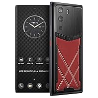 METAVERTU Stitching Calfskin Web3 5G Phone, Unlocked Android Smartphone, Secure Encrypted, Double Systems, 64MP Camera, 144Hz AMOLED Curved Display, Dual SIM, Fast Charge (Red, 12G+512G)