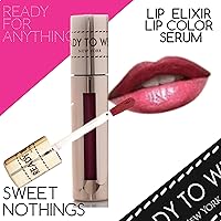 Ready To Wear Long Lasting LIP ELIXIR LIP COLOR SERUM Rich Colors Silky Smooth Creamy Luscious LIP SERUM Makeup Lipstick Compact Made In Italy (SWEET NOTHINGS)