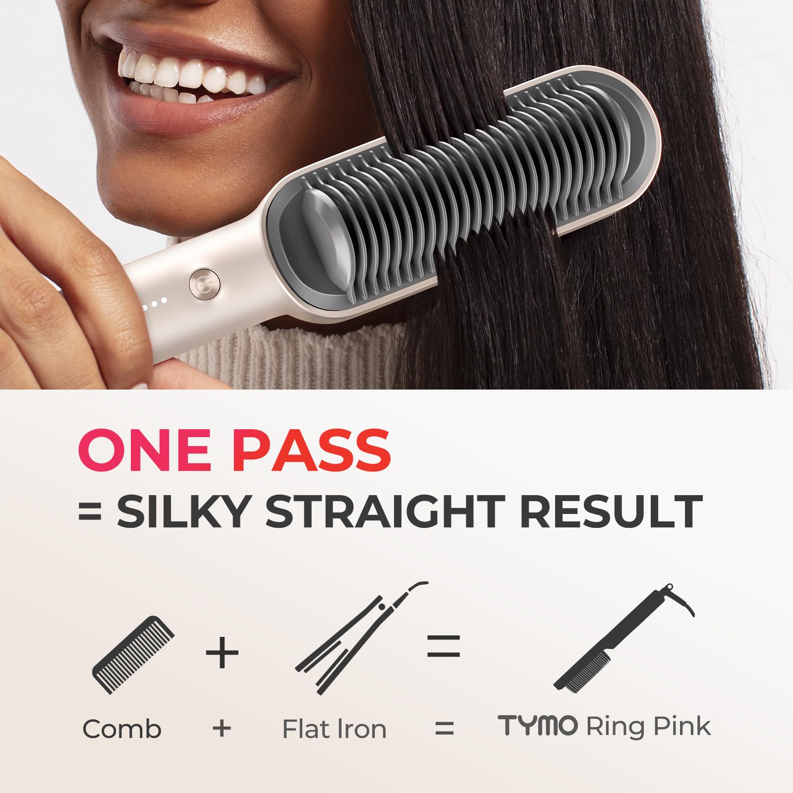 TYMO Ring Hair Straightener Brush + TYMO Hair Oil Spray