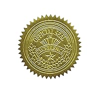 Geographics Gold Foil Award Certificate Seals, Embossed Official Seal of Excellence, 2 inch (Set of 100)