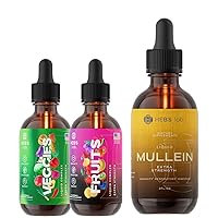 Bundle - Multivitamin Fruits and Vegetables & Mullein Leaf Extract 2 oz - Vitamin Immune Booster and Natural Lung Support Supplement