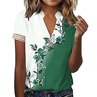 Summer Tank Top Basic Tee Shirts Casual Loose Fit 2024 Fashion Tight Shirt Women's Gauze Tops Saree Blouses for Women Readymade Renaissance Shirt Women Lace Long Sleeve Tops Green L