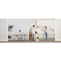 192-Inch Super Wide Adjustable Baby Gate and Play Yard, Black, 4-in-1, Bonus Kit, Includes 4 Pack of Wall Mounts
