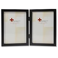 Lawrence Frames Hinged Double Black Wood Picture Frame, Gallery Collection, 5 by 7-Inch