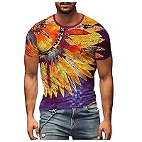Tie Dye Shirts for Men Round Neck Stylish Short Sleeve Tee Summer Casual Loose Workout Tops for Men
