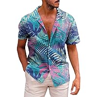 Short Sleeve Blouses Mens Summer Cool Plus Size Wedding V Neck Button T Shirt Stretchy Print Polyester Comfort Tops Mens Purple Pink