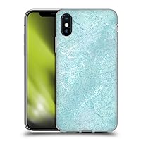 Head Case Designs Officially Licensed Suzan Lind Pale Teal Pastel Marble Soft Gel Case Compatible with Apple iPhone X/iPhone Xs