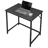 VASAGLE Computer Desk, Gaming Desk, Home Office Desk, for Small Spaces, 19.7 x 31.5 x 29.5 Inches, Industrial Style, Metal Frame, Black with Wood Grain ULWD038B56