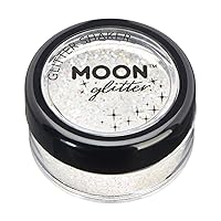 Iridescent Glitter Shakers by Moon Glitter – 100% Cosmetic Glitter for Face, Body, Nails, Hair and Lips - 5g - White
