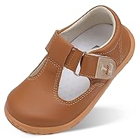 L-RUN Girls Dress Shoes Toddler Girl School Shoes Breathable Ballet Flats for Girls Party Brown 9.5-10 Toddler