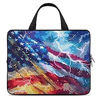 USA Flag Thunder Laptop Sleeve Bag Computer Carrying Case Briefcase Messenger Handle Bag Fits 10 Inch-17 Inch