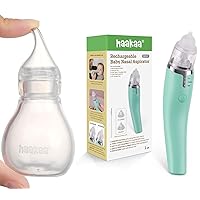 Haakaa Silicone Baby Nose Bulb Syringe & Electric Baby Nasal Aspirator -Safe Baby Nose Cleaner Combo