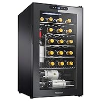 Wine Enthusiast 24-Bottle Compressor Wine Cooler with Upright Bottle Storage - Freestanding Wine Refrigerator with Digital Touchscreen and LED Temperature Display