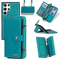 Multifunctional Mobile Phone Case Selfadaptive Deck Mini Cross-body Mobile Phone Card Holder Suitable for Samsung s9/10/20/21/22ultra A53/30 Series Models (Blue, Samsung A50/A50S/A30S)