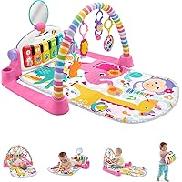 Fisher-Price Baby Playmat Deluxe Kick & Play Piano Gym With Musical Toy Lights & Smart Stages Learning Content For Newborn To Toddler, Pink
