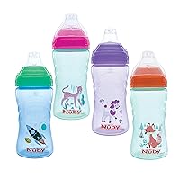 Nuby No Spill Printed Thirsty Kids No-Spill Sip-it Sport Cup with Soft Spout and Lid - 12oz / 360 ml, 12+ Months, Single Pack of 1, Print May Vary