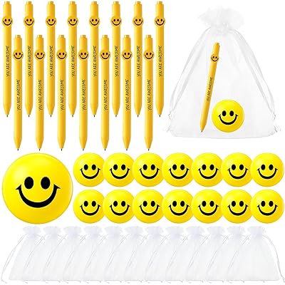 Mua Yeaqee 25 Set You're Awesome Gifts Employee Coworkers Appreciation  Gifts 25 Be Awesome Pens 25 Smiling Face Stress Balls and Organza Bags for  Nurse Staff Teacher Team trên  Mỹ chính