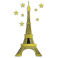 Beistle French Themed Party Decorations, Jointed 5 Feet Tall Foil Eiffel Tower, Pack 12
