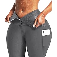 CFR Womens Breasted Corset Workout Leggings High Waist Tummy Control Body Shaper Yoga Pants