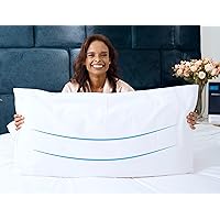 Dream Logix Premium Talalay Natural Latex Pillow - Pack of 2- King Size Soft Pillow for Sleeping, Side & Back Sleepers, Spine Support, Cotton Cover, Great Gift (Soft, King Size 33''x16'')