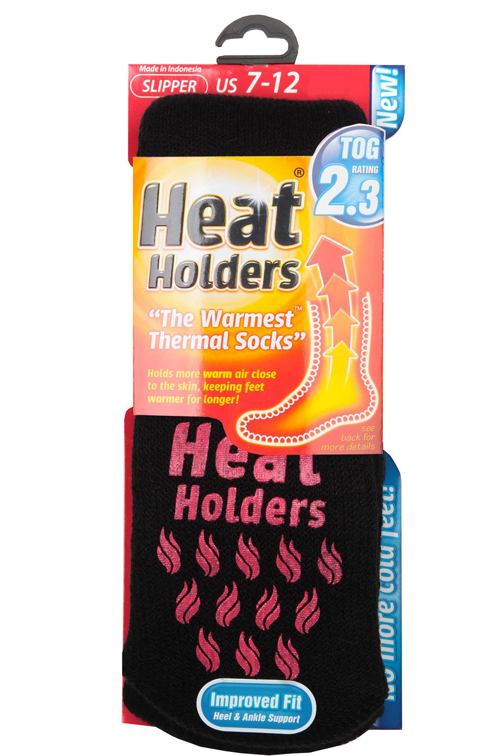 Heat Holders - Mens Thick 2.3 TOG Non Skid Thermal Slipper Socks with Grippers