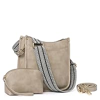 CLUCI Shoulder Bag for Women, Handbag PU Leather Medium Crossbody Bag with Purse, 2-Piece Set Shoulder Bag for Women with Two Interchangeable Conditions Shoulder Straps