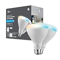 CYNC Smart LED Light Bulbs, Tunable White, Bluetooth and Wi-Fi, Works with Alexa and Google, BR30 Indoor Floodlights (2 Pack)