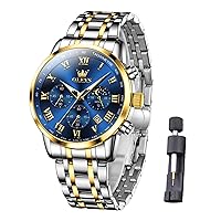 Raitown Watches Men's Chronograph Waterproof Multifunctional Analogue Quartz Watch Stylish Luminous Rose Gold Watch for Men