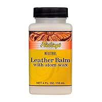 Leather Balm (4 oz) - Liquid Atom Wax Top Finish Conditioner for Neutral Recoloring All Smooth Leathercraft - Restore, Soften, Polish Car, Furniture, Boot, Purse with Natural Mellow Finish