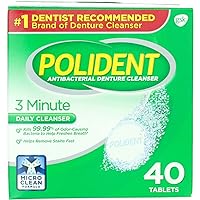Polident 3 Minute Antibacterial Denture Cleanser Tablets - 40 ct, Pack of 5