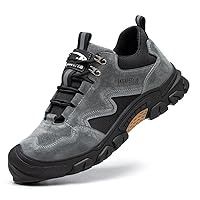 Leather Safety Work Boots Non Slip Shoes Women Lightweight Industrial & Construction Warehouse Tactical Boots Safety Comfortable Sneakers Indestructible Mens Shoes