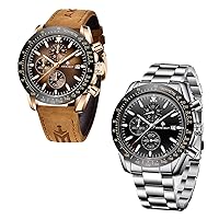 Watch for Men Sport 30M Waterproof Wrist Watches Analog Chronograph Quartz Watch Dress Classic Luminous Watch, Elegant Gift for Men
