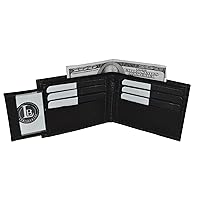 Mens leather commuters wallet with removable side ID pocket by Leatherboss