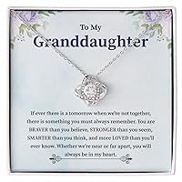 To My Granddaughter Necklace, Granddaughter Jewelry Gift From Grandparents, Graduation Pendant Jewelry With Message Card And Gift Box, Birthday Necklace Gift From Grandpa And Grandma.