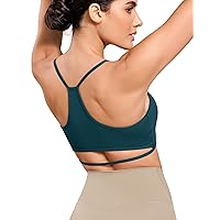 ODODOS Cloud Feeling Halter Sports Bra for Women Padding Cut Out Racerback Yoga Tank Top