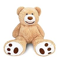 Giant Teddy Bear Stuffed Animals, 39in Big Soft Cute Teddy Bear for Baby Shower, Life Size Stuffed Bear Plush Toy Gifts for Kids, Boy, Girl, Girlfriend, Valentine's Day, Birthday, Brown