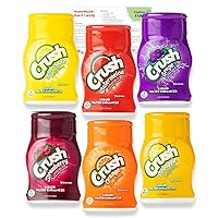 Crush Liquid Water Enhancer Drink Mix Variety Pack of 6 Crush Water Enhancer Flavors - Grape, Strawberry, Orange, Lemonade, Pineapple, and Watermelon Liquid Flavor Drink Drops by Crush -Includes Copious Fare Recipe Card