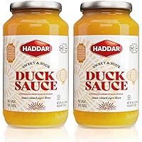 Haddar Sweet & Sour Duck Sauce, 40oz (2 Pack) Rich Tangy Texture, No MSG, Fat Free | Made From Apricots and/or Peaches | Perfect for Chinese Foods | Certified Kosher