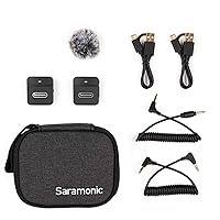 Saramonic Blink100 B1 Wireless Lavalier Microphone for Camera Camcorder Smartphone, 10h Battery, 164ft Transmission, Gain Control Wireless Lapel Mic for Live Streaming Video Conference Recording