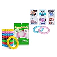 48 Pack Mosquito Repellent Bracelets and 120 Pack Mosquito Repellent Stickers for Kids & Adults, Outdoor Patio Hiking Camping Gear Must Haves