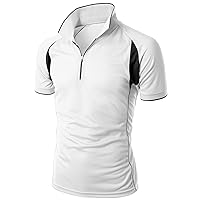 Men's Coolmax Fabric Sporty Feel Functional Short Sleeve Polo T-Shirt