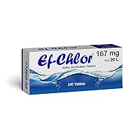 Ef-Chlor Water Purification Tablets/Drops (167 mg - 100 Tablets) - Potable Water Treatment Ideal for Emergencies, Survival, Travel, and Camping, Purifies (5.2-6.6) Gallons Water in 1 Tablet