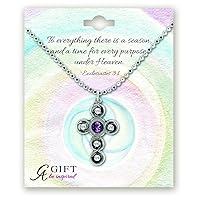 Cathedral Art Birthstone Cross Pendant Necklaces