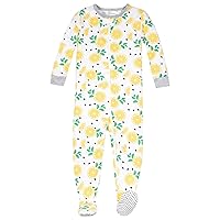 baby-girls Pure Organic Cotton Footed Stretchie One Piece Sleepwear, Baby and Toddler, Zipper, 1 Pack