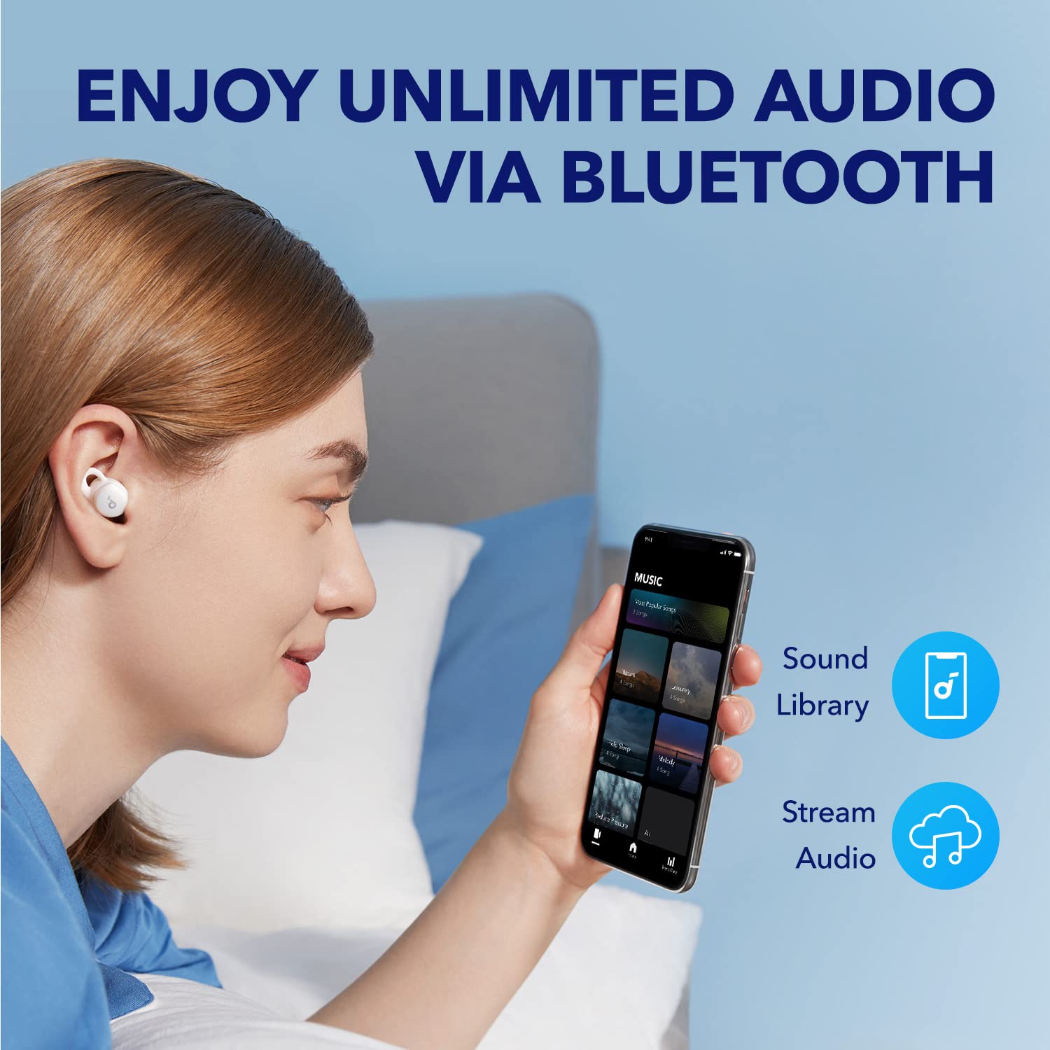 Soundcore by Anker, Sleep A10 Bluetooth Sleep Earbuds, Noise Blocking Earbuds for Sleep, Comfortable Fit, Bluetooth 5.2, App, for Unlimited Sleep Sounds, Sleep Monitor, Personal Alarm, Side Sleeper