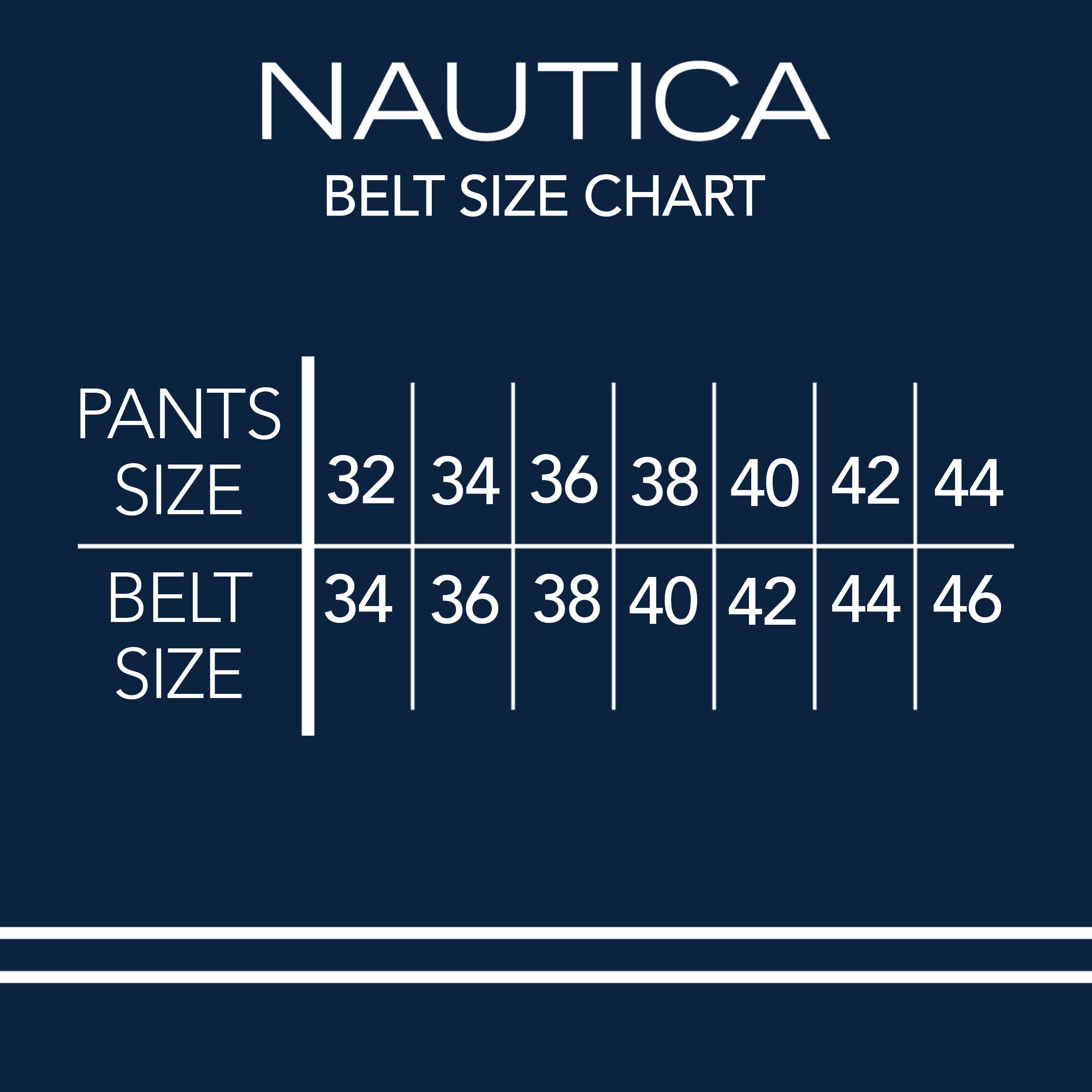 Nautica Men's Double Stitch Jclass Icon Leather Belt with Logo, Black, 34
